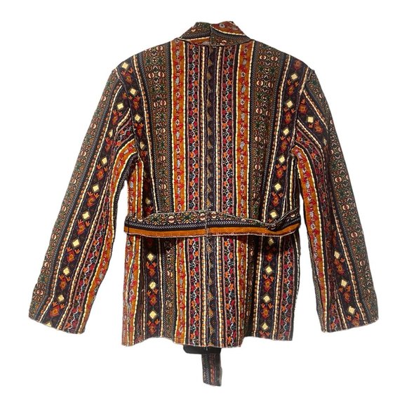 Zara Colourful Embroidered Jacket with Belt Size Small / Medium Boho - Picture 5 of 12